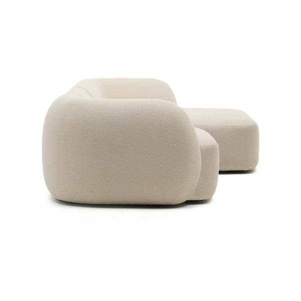 Kremowy narożnik z tkaniny szenilowej (prawostronny/z szezlongiem) Martina – Kave Home-image-3