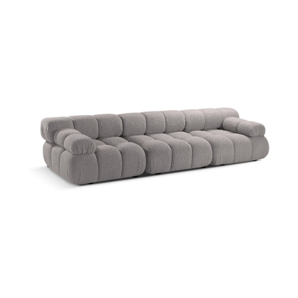 Jasnoszara sofa modułowa z materiału bouclé 282 cm Bellis – Micadoni Home-image-3