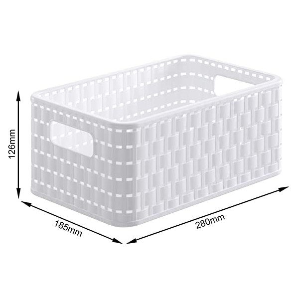 Biały koszyk z plastiku z recyklingu Country – Rotho-image-2