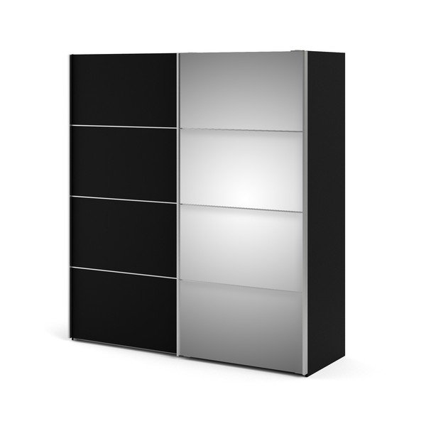 Czarna szafa z lustrem Tvilum Verona, 182 x 202 cm-image-1