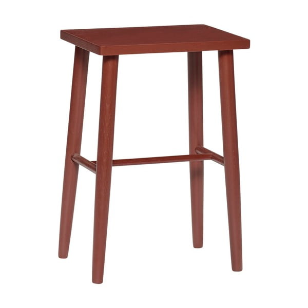 Czerwony hoker z drewna z drewna dębowego Hübsch Oak Bar stool, wys. 52 cm
