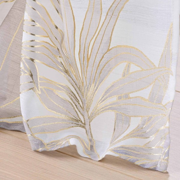 Firanka w beżowo-złotym kolorze 35x240 cm Vayana – douceur d'intérieur-image-3