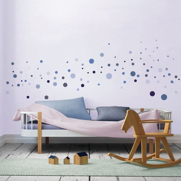 Zestaw 100 niebieskich naklejek ściennych Ambiance Round Stickers-image-4