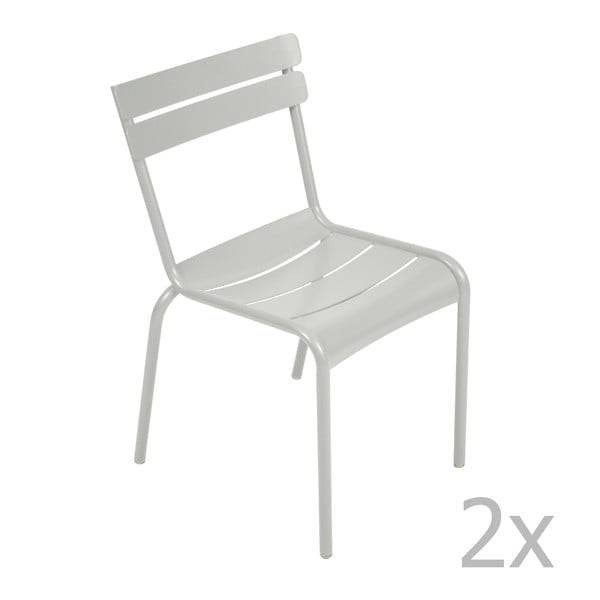 Zestaw 2 jasnoszarych krzeseł Fermob Luxembourg