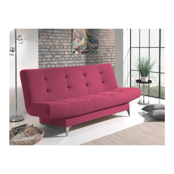 Różowa sofa rozkładana Sinkro Zero