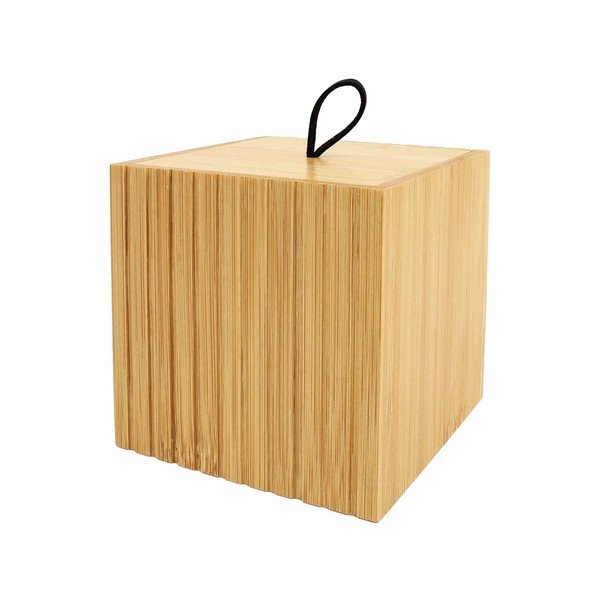 Bambusowy organizer łazienkowy na waciki w naturalnym kolorze Hanoi – douceur d'intérieur