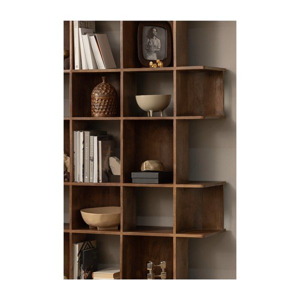 Ciemnobrązowy regał z litego drewna mango 130x180x35 cm Sinne – WOOOD-image-1