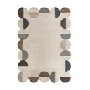 Szarobeżowy wełniany dywan tkany ręcznie 200x290 cm Mia Scallop Frame – Flair Rugs