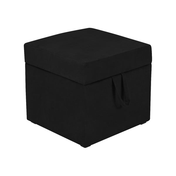 Czarny puf z miejscem do przechowywania KICOTI Cube