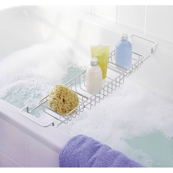 Łazienkowy organizer na wannę ze stali nierdzewnej Wenko Bringing, dł. 58,5 cm-image-2