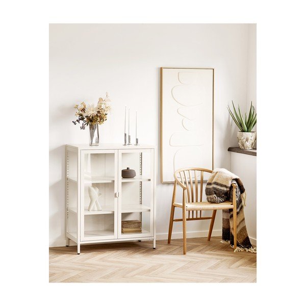 Kremowa stalowa witryna 80x101x40 cm Brisbane – House Nordic-image-2