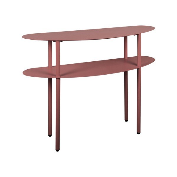 Bordowa metalowa konsola 28x90 cm Riqueza – Leitmotiv