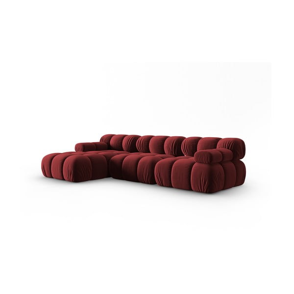 Czerwona aksamitna sofa 285 cm Bellis – Micadoni Home-image-3