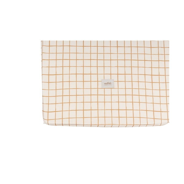Bawełniane dziecięce prześcieradło z gumką do łóżeczka 80x160 cm Camel Check – Malomi Kids-image-2
