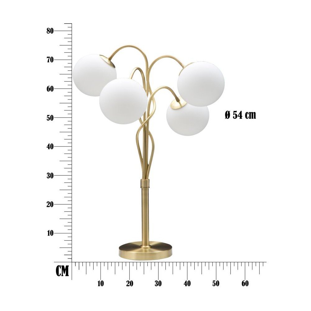 Lampa stołowa w biało-złotym kolorze ze szklanym kloszem (wysokość 74 cm) Glamy – Mauro Ferretti (zdjęcie 8)