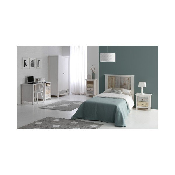 Biurko z litego drewna sosnowego z 3 szufladami Marckeric Flora-image-1