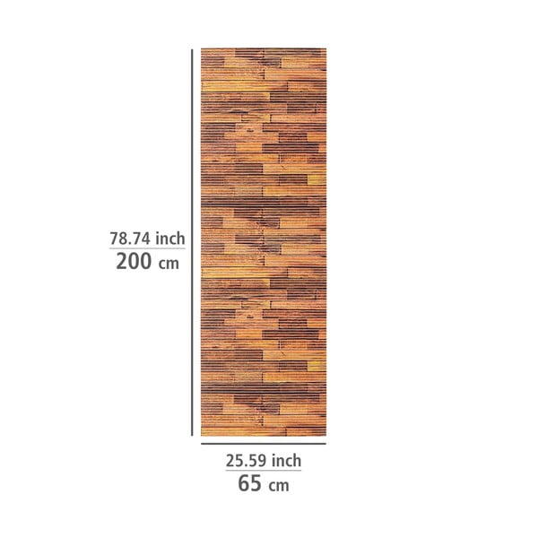 Brązowy plastikowy dywanik łazienkowy 65x200 cm Lambris – Wenko-image-3