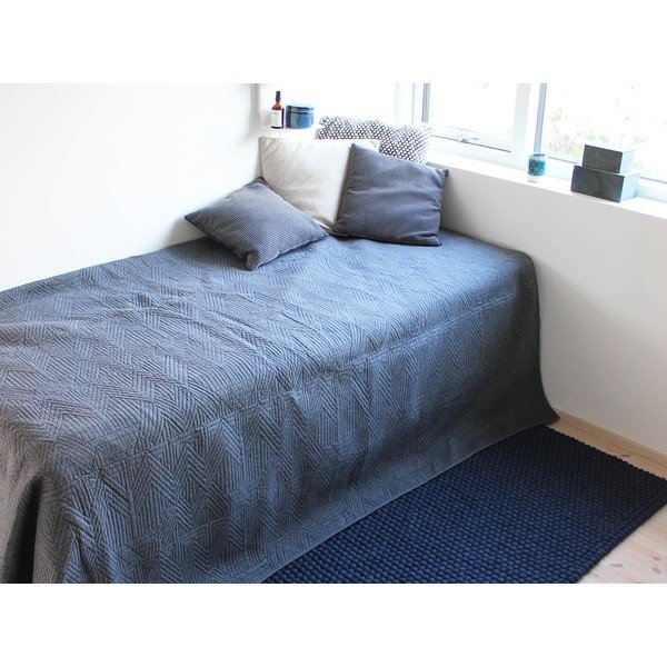 Niebieski wełniany dywan kulkowy Wooldot Ball Rugs, 100x150 cm-image-3