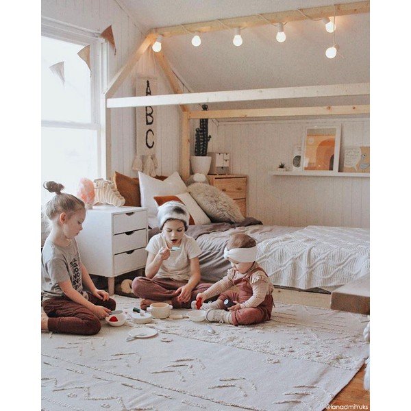 Biały bawełniany dywan tkany ręcznie odpowiedni do prania 140x200 cm Tribu Natural – Lorena Canals-image-1