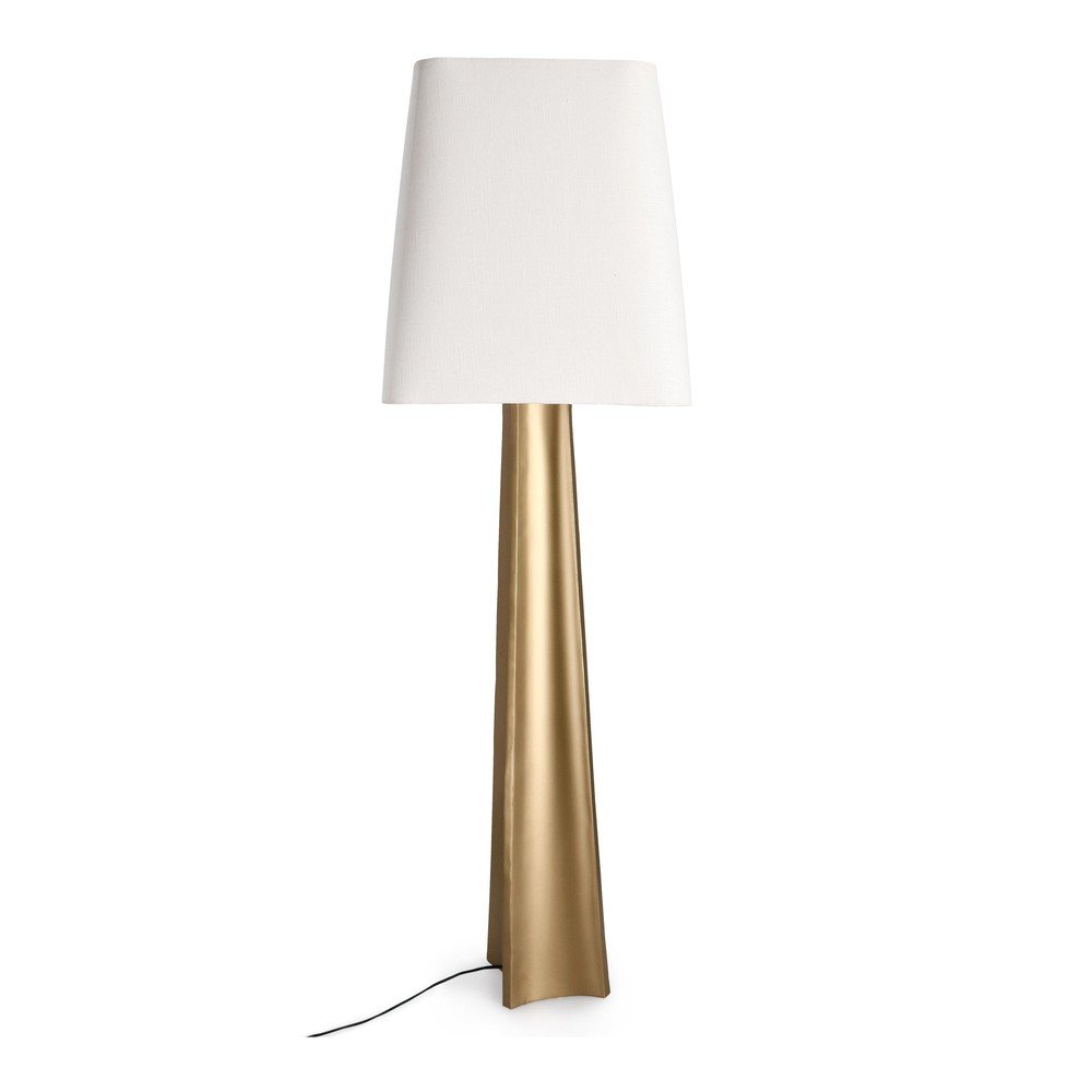 Lampa stojąca w kolorze złota z tekstylnym kloszem (wysokość 151 cm) Tripura – Bizzotto