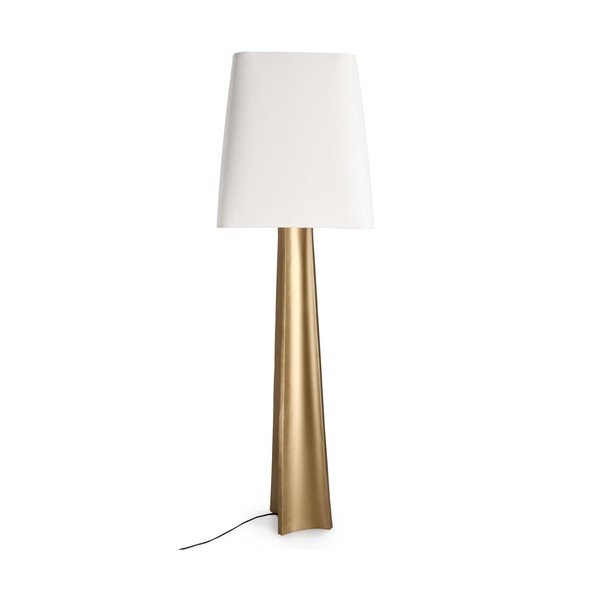 Lampa stojąca w kolorze złota z tekstylnym kloszem (wysokość 151 cm) Tripura – Bizzotto