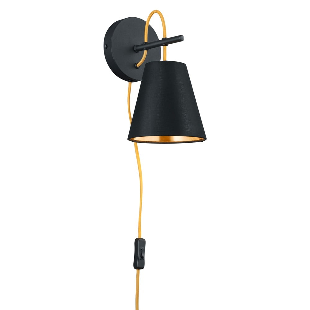 Czarny kinkiet ø 15 cm Andreus – Trio