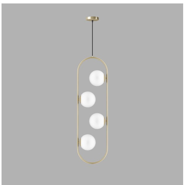 Lampa wisząca w kolorze złota ze szklanym kloszem Club – Squid Lighting-image-2