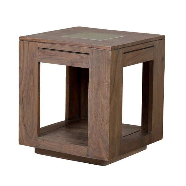 Stolik z szarego litego drewna akacjowego Woodjam Zara