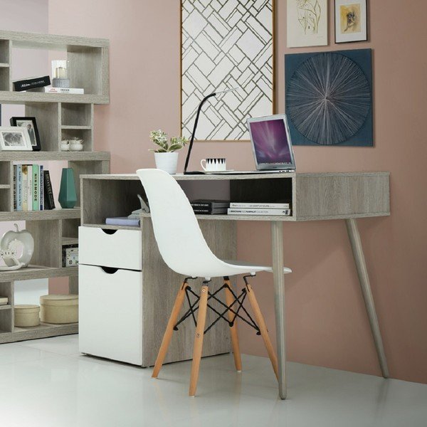 Biurko w dekorze dębu 55x120 cm Scandi – Støraa-image-1