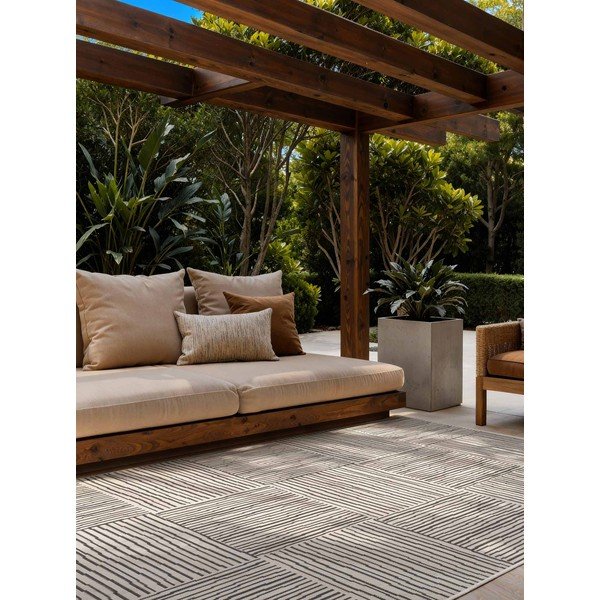 Czarny/kremowy dywan odpowiedni na zewnątrz 160x230 cm Haringey Nightingale – Ted Baker-image-1