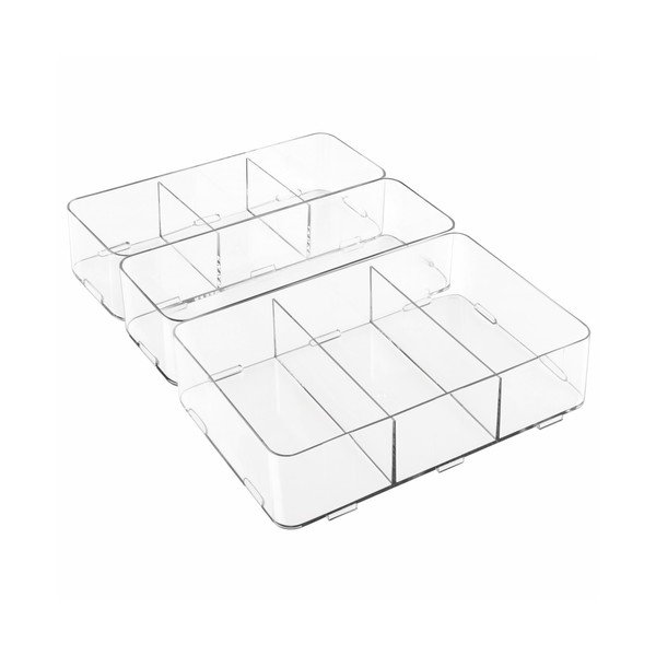 Zestaw 3 organizerów InterDesign Clarity Interlocking-image-1