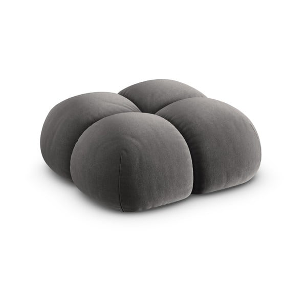 Szary aksamitny podnóżek Loretto – Cosmopolitan Design-image-2