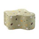 Zielony puf dziecięcy z materiału bouclé/z tkaniny szenilowej Terrazzo Cloud – Wigiwama