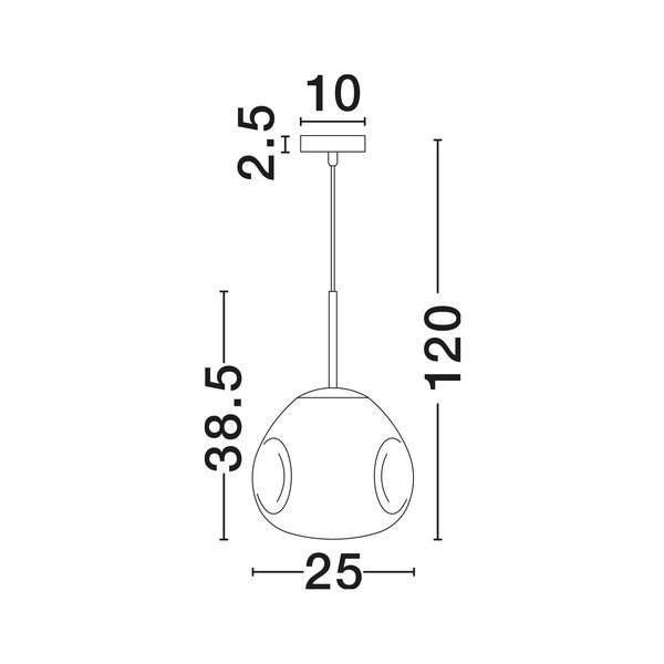 Szklana lampa wisząca w kolorze srebra z połyskiem ø 25 cm Lava – Nova Luce-image-3
