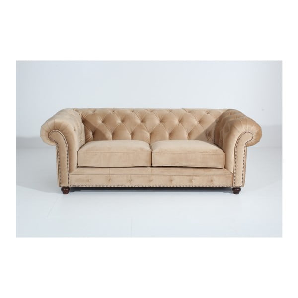 Jasnobeżowa sofa Max Winzer Orleans Velvet, 216 cm