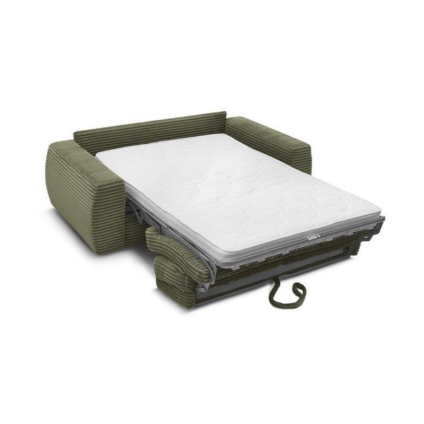 Zielona sztruksowa sofa do spania/rozkładana 220 cm Hugo – Bobochic Paris-image-3