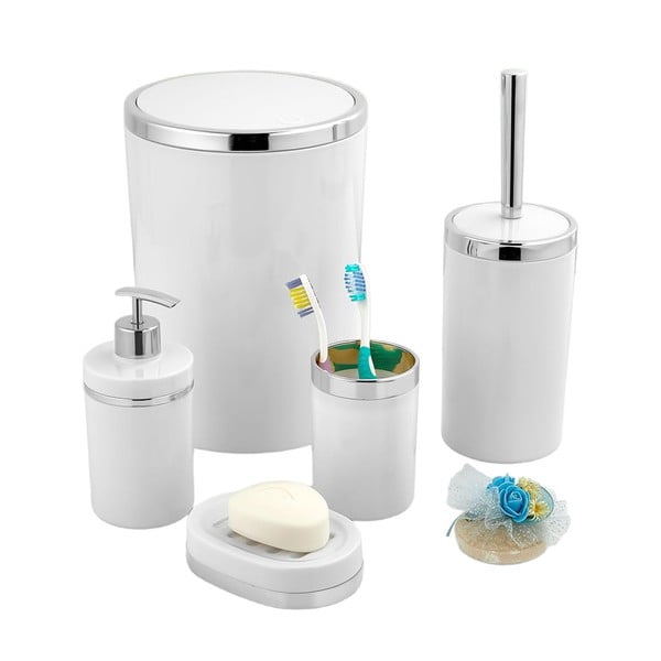Biały zestaw akcesoriów łazienkowych – Oyo Concept