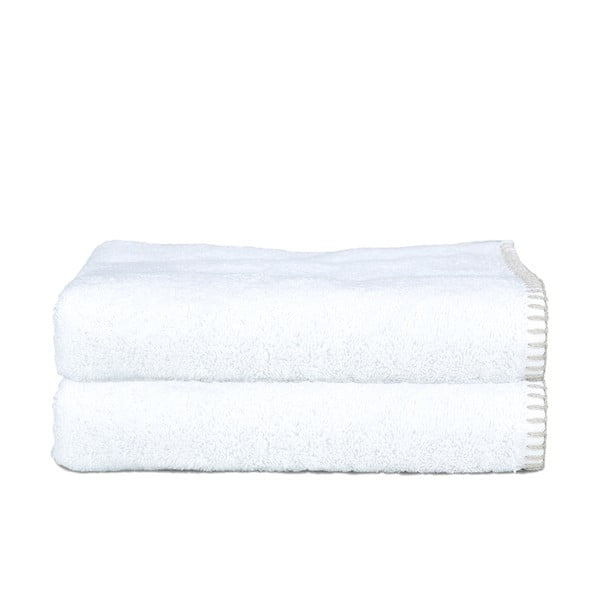 Zestaw 2 ręczników Whyte 100x150 cm, biało-beżowy