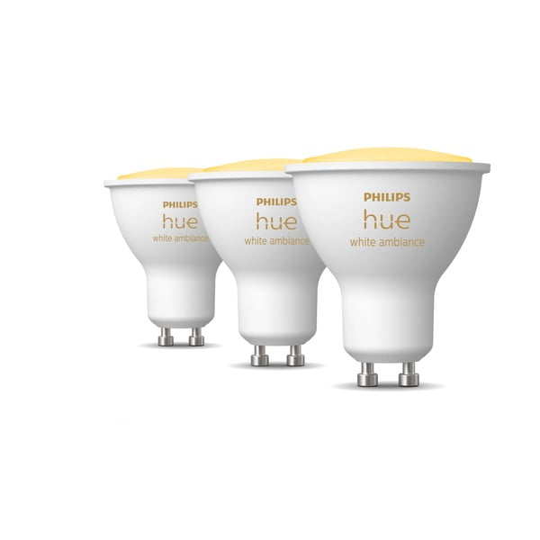 Inteligentne żarówki zestaw 3 szt. LED z gwintem GU10, 4 W White ambiance – Philips Hue-image-1