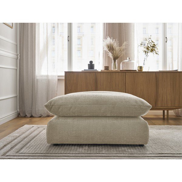 Beżowy podnóżek z tkaniny szenilowej Neil – Bobochic Paris-image-4