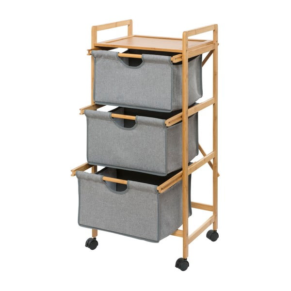 Szaro-brązowy bambusowy regał łazienkowy 44x96 cm Bahari – Wenko-image-2