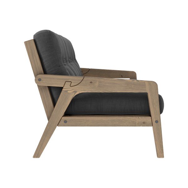 Szara sztruksowa rozkładana sofa 204 cm Grab – Karup Design-image-4