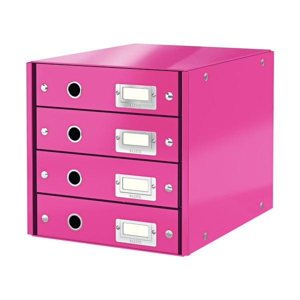 Różowy pojemnik z 4 szufladami Click&Store – Leitz