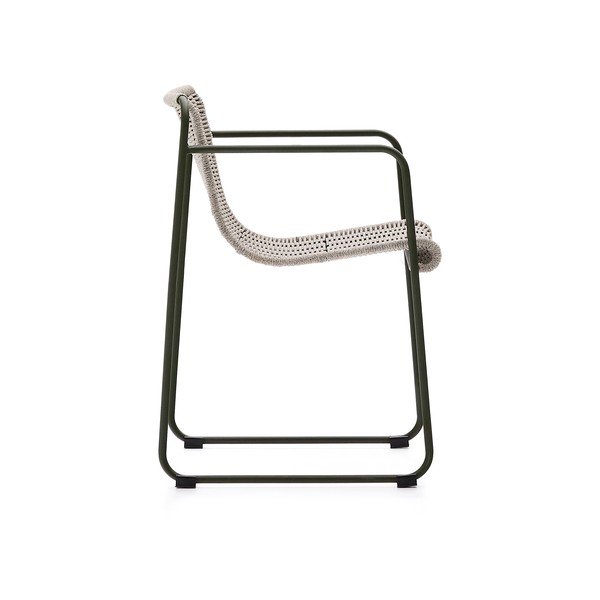 Szarozielone metalowe krzesło ogrodowe Maurina – Kave Home-image-3