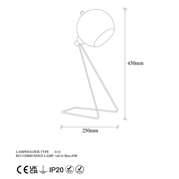 Lampa stołowa w kolorze miedzi z metalowym kloszem (wysokość 45 cm) Oala – Opviq lights-image-4