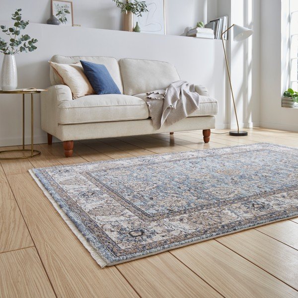 Niebiesko-kremowy chodnik 80x300 cm Vintage – Think Rugs-image-2