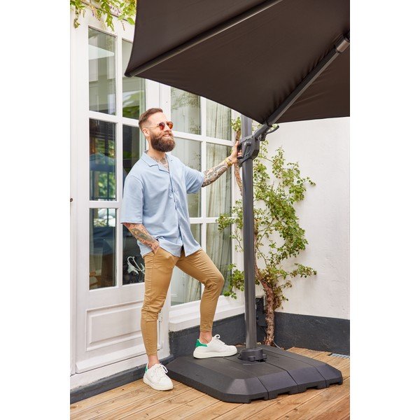 Ciemnoszary parasol ogrodowy ø 300 cm Shadowflex – Hartman-image-1
