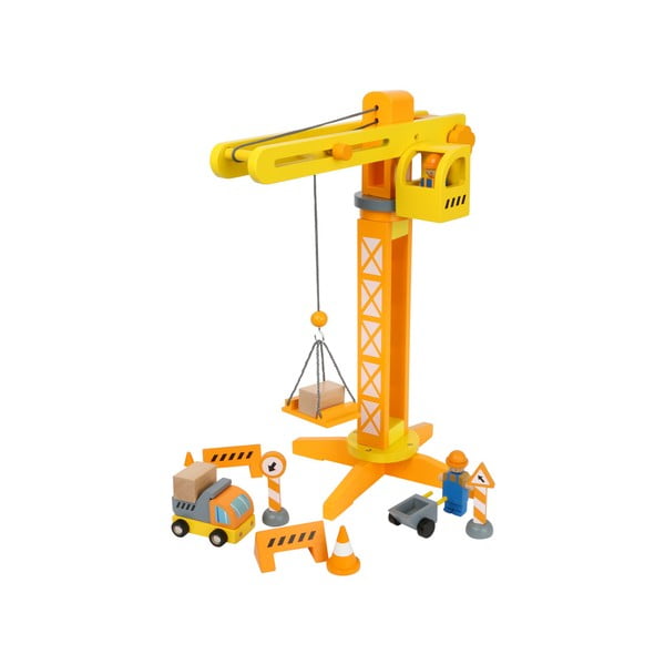 Dziecięcy drewniany dźwig budowlany Legler Construction