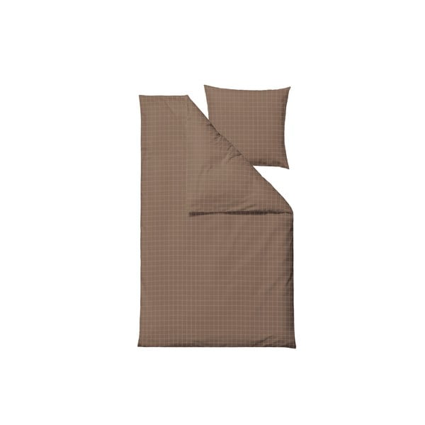 Brązowa adamaszkowa pościel jednoosobowa 140x200 cm Clear – Södahl-image-1