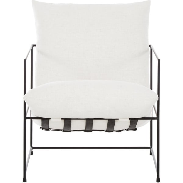 Biały fotel z metalową ramą Wayne – Westwing Collection-image-3